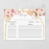 Postale Carte de recette de Baby Shower Bohème Cactus Fleu (Devant)