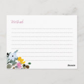 Postale Carte de recette de Baby Shower de mariage dans un (Dos)