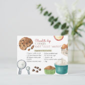 Postale Carte de recette de biscuits aux pépites de chocol (Debout devant)