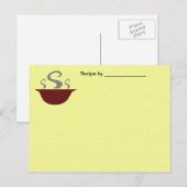 Postale Carte de recette de bol de soupe vierge (Devant / Derrière)