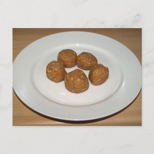 Postale Carte de recette de boules de farine d'avoine au b (Devant)