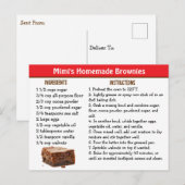 Postale Carte de recette de brownies de Mimi (Devant / Derrière)