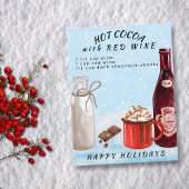 Postale Carte de recette de cacao chaud au vin rouge choco