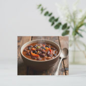 Postale Carte de recette de chili de Mimi (Debout devant)
