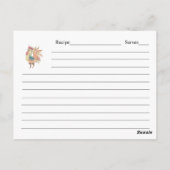 Postale Carte de recette de coq d'aquarelle (Dos)