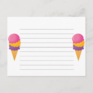 Postale Carte de recette de crème glacée Cone