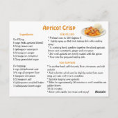 Postale Carte de recette de crumble aux abricots (Dos)