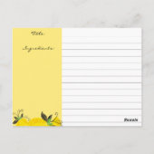 Postale Carte de recette de cuisine de cuisson à la branch (Dos)