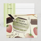 Postale Carte de recette de cuisine groovy pour fondue (Devant / Derrière)