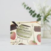 Postale Carte de recette de cuisine groovy pour fondue (Debout devant)