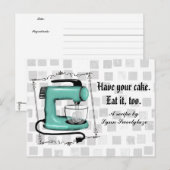 Postale Carte de recette de cuisson à la menthe retro (Devant / Derrière)