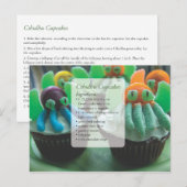 Postale Carte de recette de cupcakes de Cthulhu sur carte  (Devant / Derrière)
