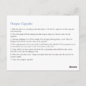 Postale Carte de recette de cupcakes en forme de pieuvre (Dos)