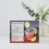 Postale Carte de recette de Daiquiri aux fraises (Debout devant)