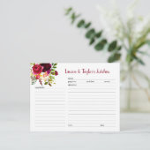 Postale Carte de recette de douche à nuptiale florale de B (Debout devant)