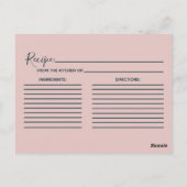 Postale Carte de recette de douche de mariage à feuille de (Dos)