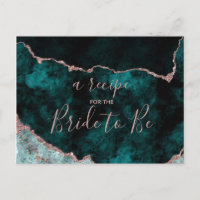 Carte de recette de douche de mariage à feuille de