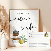 Postale Carte de recette de douche de mariage de cuisine à