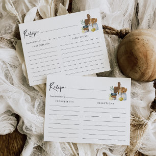 Postale Carte de recette de douche de mariage de cuisine à