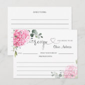Postale Carte de recette de douche de mariée à l'hydrangea (Devant / Derrière)