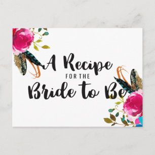 Postale Carte de recette de douche de mariée Bouquet Flora