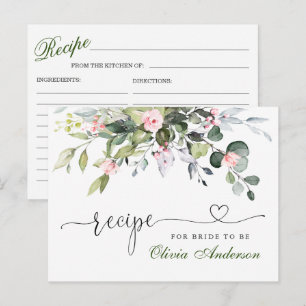 Postale Carte de recette de douche de mariée élégante Euca