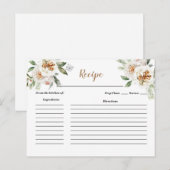 Postale Carte de recette de douche de mariée florale blanc (Devant / Derrière)