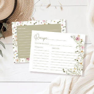 Postale Carte de recette de douche de mariée florale Fleur