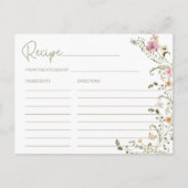 Postale Carte de recette de douche de mariée florale Fleur (Devant)