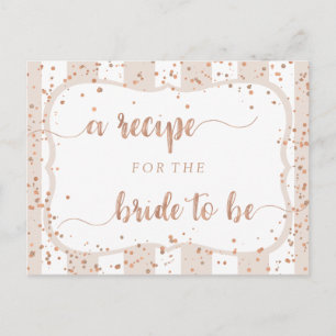 Postale Carte de recette de douche de mariée Stripes de sa