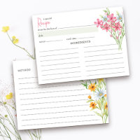 Carte de recette de douche nuptiale de prairie fle
