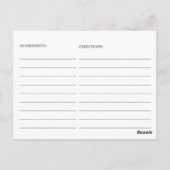 Postale Carte de recette de douche nuptiale d'eucalyptus é (Dos)