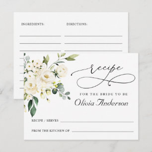 Postale Carte de recette de douche nuptiale élégante Eucal
