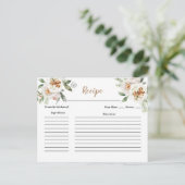 Postale Carte de recette de douche nuptiale florale blanch (Debout devant)