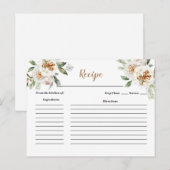 Postale Carte de recette de douche nuptiale florale blanch (Devant / Derrière)