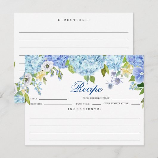 Postale Carte de recette de douche nuptiale florale Hydran (Devant / Derrière)