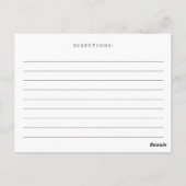 Postale Carte de recette de douche nuptiale florale Hydran (Dos)