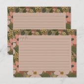 Postale Carte de recette de Fête de Mariage Florale Élégan (Devant / Derrière)