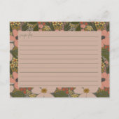 Postale Carte de recette de Fête de Mariage Florale Élégan (Devant)