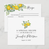 Postale Carte de recette de Fête des mariées à thème Citru (Devant / Derrière)
