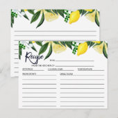 Postale Carte de recette de Fête des mariées au citron flo (Devant / Derrière)