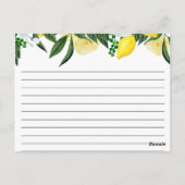 Postale Carte de recette de Fête des mariées au citron flo (Dos)