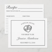 Postale Carte de recette de Fête des mariées blanche minim (Devant / Derrière)