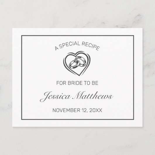 Postale Carte de recette de Fête des mariées blanche minim (Devant)