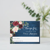 Postale Carte de recette de Fête des mariées Bleu Bleu de (Debout devant)