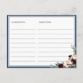 Postale Carte de recette de Fête des mariées Bleu Bleu de  (Dos)