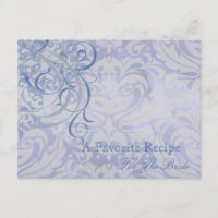 Carte de recette de Fête des mariées bleue Rococo
