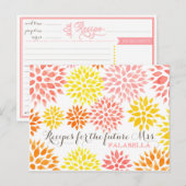 Postale Carte de recette de Fête des mariées d'aquarelle f (Devant / Derrière)