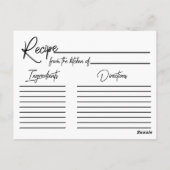 Postale Carte de recette de Fête des mariées de feuille tr (Dos)