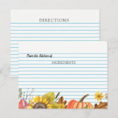 Postale Carte de recette de Fête des mariées de la cuisine (Devant / Derrière)